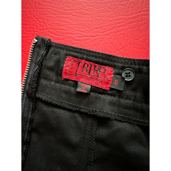 Vintage Y2k Tripp NYC Black Faux Leather Buckles Stud Stretch Cotton Corset Sz 0 - Picture 10 of 16